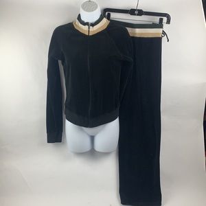 Juicy Couture Black Velour Tracksuit SZ M